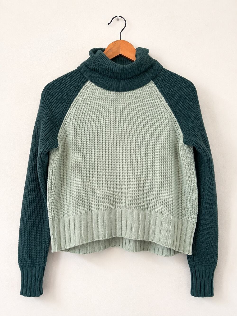 Madewell Green Knit Sweater Womens Sz S Open Back Casual Cozy Normcore Essential